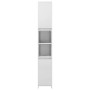 Armario baño madera contrachapada blanco brillo 30x30x183,5 cm