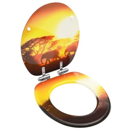 Soft-close MDF toilet seat cover with savannah design by vidaXL, Toilet and bidet seats - Ref: Foro24-146919, Price: 47,73 €,...