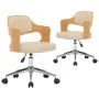 Swivel dining chairs 2 pcs curved wood cream leather by vidaXL, dining chairs - Ref: Foro24-3054932, Price: 275,70 €, Discoun...