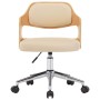 Drehbare Esszimmerstühle, 2 Stück, gebogenes Holz, cremefarbenes Leder von vidaXL, Essstühle - Ref: Foro24-3054932, Preis: 28...