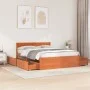 Wax brown pine wood bed frame with drawers 160x200 cm by , Beds and slatted bases - Ref: Foro24-3282344, Price: 312,82 €, Dis...