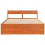 Wax brown pine wood bed frame with drawers 160x200 cm by , Beds and slatted bases - Ref: Foro24-3282344, Price: 317,07 €, Dis...
