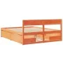Wax brown pine wood bed frame with drawers 160x200 cm by , Beds and slatted bases - Ref: Foro24-3282344, Price: 312,82 €, Dis...