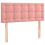 Cabecero con LED de terciopelo rosa 80x5x78/88 cm