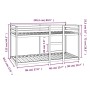 Litera de madera maciza de pino 90x200 cm de , Camas y somieres - Ref: Foro24-3206504, Precio: 161,44 €, Descuento: %