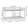 Litera de madera maciza de pino 90x200 cm de , Camas y somieres - Ref: Foro24-3206504, Precio: 164,21 €, Descuento: %