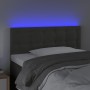 Cabecero con LED de terciopelo gris oscuro 90x5x78/88 cm