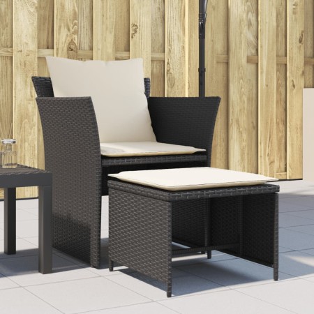 Gartenliege mit schwarzem Kunststoff-Rattan-Fußhocker von , Gartensets - Ref: Foro24-368616, Preis: 117,77 €, Rabatt: %