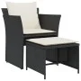 Sillón de jardín con reposapiés ratán sintético negro by , Garden sets - Ref: Foro24-368616, Price: 116,03 €, Discount: %