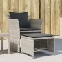 Sillón de jardín con reposapiés ratán sintético gris claro by , Garden sets - Ref: Foro24-368621, Price: 119,06 €, Discount: %