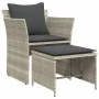 Sillón de jardín con reposapiés ratán sintético gris claro by , Garden sets - Ref: Foro24-368621, Price: 119,06 €, Discount: %