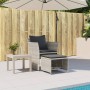 Sillón de jardín con reposapiés ratán sintético gris claro by , Garden sets - Ref: Foro24-368621, Price: 121,12 €, Discount: %