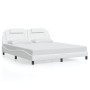 Bed frame with LED lights white synthetic leather 180x200 cm by , Beds and slatted bases - Ref: Foro24-3214037, Price: 263,77...