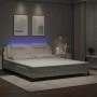 Bed frame with LED lights white synthetic leather 180x200 cm by , Beds and slatted bases - Ref: Foro24-3214037, Price: 264,76...