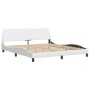 Bed frame with LED lights white synthetic leather 180x200 cm by , Beds and slatted bases - Ref: Foro24-3214037, Price: 263,77...