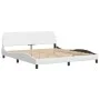 Bed frame with LED lights white synthetic leather 180x200 cm by , Beds and slatted bases - Ref: Foro24-3214037, Price: 264,76...