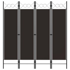 Biombo divisor de 4 paneles marrón 160x180 cm de vidaXL, Divisores de ambientes - Ref: Foro24-320703, Precio: 37,27 €, Descue...