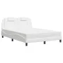 Bed with white synthetic leather mattress 140x190 cm by , Beds and slatted bases - Ref: Foro24-3208790, Price: 413,13 €, Disc...