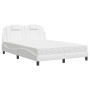 Bett mit weißer Kunstledermatratze 140x190 cm von , Betten und Lattenroste - Ref: Foro24-3208790, Preis: 420,93 €, Rabatt: %