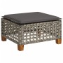 Taburete de jardín y cojín ratán sintético gris 63,5x56x32 cm von , Hocker für den Außenbereich - Ref: Foro24-365933, Preis: ...