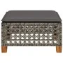 Taburete de jardín y cojín ratán sintético gris 63,5x56x32 cm von , Hocker für den Außenbereich - Ref: Foro24-365933, Preis: ...