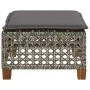 Taburete de jardín y cojín ratán sintético gris 63,5x56x32 cm von , Hocker für den Außenbereich - Ref: Foro24-365933, Preis: ...