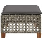 Taburete de jardín y cojín ratán sintético gris 63,5x56x32 cm von , Hocker für den Außenbereich - Ref: Foro24-365933, Preis: ...