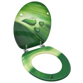 Toilet seat with lid MDF green water drop design by vidaXL, Toilet and bidet seats - Ref: Foro24-146908, Price: 47,06 €, Disc...