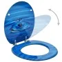 Toilet seat and blue MDF lid with water drop design by vidaXL, Toilet and bidet seats - Ref: Foro24-146906, Price: 49,91 €, D...
