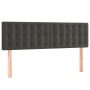 Cabecero con LED de terciopelo gris oscuro 144x5x78/88 cm
