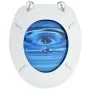 Toilet seat and blue MDF lid with water drop design by vidaXL, Toilet and bidet seats - Ref: Foro24-146906, Price: 49,91 €, D...