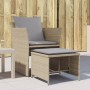 Sillón de jardín con reposapiés ratán sintético beige by , Garden sets - Ref: Foro24-368619, Price: 121,12 €, Discount: %