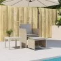 Gartenliege mit Beige Kunststoff-Rattan Fußstütze von , Gartensets - Ref: Foro24-368619, Preis: 123,66 €, Rabatt: %