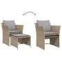 Sillón de jardín con reposapiés ratán sintético beige de , Conjuntos de jardín - Ref: Foro24-368619, Precio: 119,05 €, Descue...
