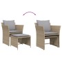 Sillón de jardín con reposapiés ratán sintético beige by , Garden sets - Ref: Foro24-368619, Price: 121,12 €, Discount: %