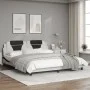 Bed frame with black and white synthetic leather headboard by , Beds and slatted bases - Ref: Foro24-3208116, Price: 251,73 €...