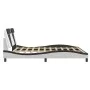 Bed frame with black and white synthetic leather headboard by , Beds and slatted bases - Ref: Foro24-3208116, Price: 251,73 €...