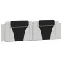 Bed frame with black and white synthetic leather headboard by , Beds and slatted bases - Ref: Foro24-3208116, Price: 251,73 €...