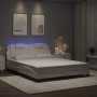 Bettgestell mit LED-Leuchten, weißes PE-Leder, 160 x 200 cm von , Betten und Lattenroste - Ref: Foro24-3214030, Preis: 215,21...