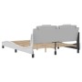 Bettgestell mit LED-Leuchten, weißes PE-Leder, 160 x 200 cm von , Betten und Lattenroste - Ref: Foro24-3214030, Preis: 215,21...