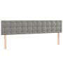 Cabecero con LED de terciopelo gris claro 160x5x78/88 cm