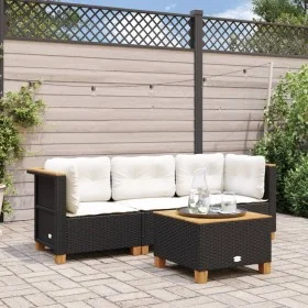 3-seater garden sofa with black synthetic rattan cushions by , Outdoor sofas - Ref: Foro24-365917, Price: 251,99 €, Discount: %