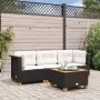 3-Sitzer-Gartensofa mit schwarzen synthetischen Rattankissen von , Outdoor-Sofas - Ref: Foro24-365917, Preis: 235,61 €, Rabat...