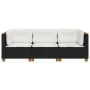 3-Sitzer-Gartensofa mit schwarzen synthetischen Rattankissen von , Outdoor-Sofas - Ref: Foro24-365917, Preis: 235,61 €, Rabat...