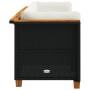 3-seater garden sofa with black synthetic rattan cushions by , Outdoor sofas - Ref: Foro24-365917, Price: 216,31 €, Discount: %