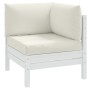 Cushions for pallet sofa 3 units cream melange fabric by , Cushions for chairs and sofas - Ref: Foro24-4002654, Price: 58,31 ...