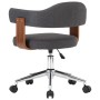Drehbarer Bürostuhl aus Bugholz und grauem Stoff von vidaXL, Bürostühle - Ref: Foro24-3054840, Preis: 152,02 €, Rabatt: %