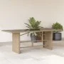 Garden table glass surface PE rattan beige 190x80x75 cm by , Garden tables - Ref: Foro24-365605, Price: 188,75 €, Discount: %