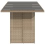 Gartentisch Glasoberfläche PE Rattan Beige 190x80x75 cm von , Gartentische - Ref: Foro24-365605, Preis: 174,80 €, Rabatt: %