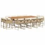 Set comedor de jardín con cojines 13 pzas ratán sintético beige de , Conjuntos de jardín - Ref: Foro24-3278175, Precio: 940,9...